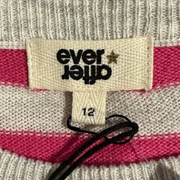 NWT Ever After Pink Striped Ballon Sleeves Sweater Girls 12 - Picture 3 of 8